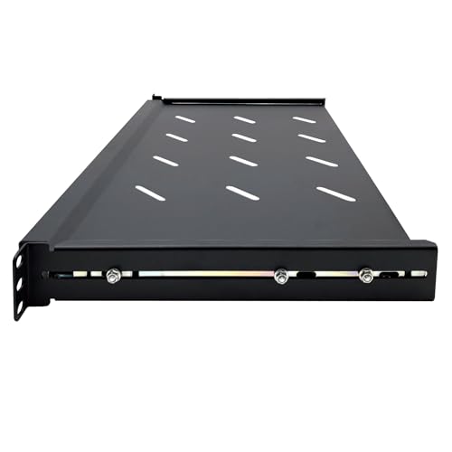 Electriduct 1U Keyboard Tray - Fully Extendable Universal 19" Rack Mount Sliding Shelf for Network Equipment Server Cabinet Enclosure with 3-Rail System and Mounting Hardware - 10.8" Deep