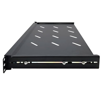 Electriduct 1U Keyboard Tray - Fully Extendable Universal 19" Rack Mount Sliding Shelf for Network Equipment Server Cabinet Enclosure with 3-Rail System and Mounting Hardware - 10.8" Deep