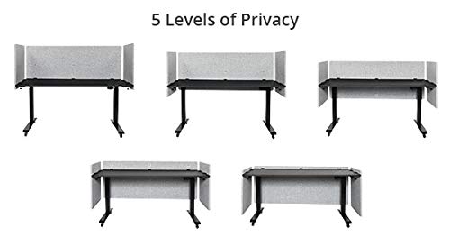 Stand Up Desk Store ReFocus Clamp-on Acoustic Desk Divider Privacy Panel that Reduces Noise and Visual Distractions (Ash Gray, 59" x 23.6, 23.6" x 23.6", & 23.6" x 23.6") - color: Ash Gray, size: 60" Set