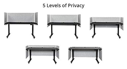 Stand Up Desk Store ReFocus Clamp-on Acoustic Desk Divider Privacy Panel that Reduces Noise and Visual Distractions (Ash Gray, 59" x 23.6, 23.6" x 23.6", & 23.6" x 23.6") - color: Ash Gray, size: 60" Set