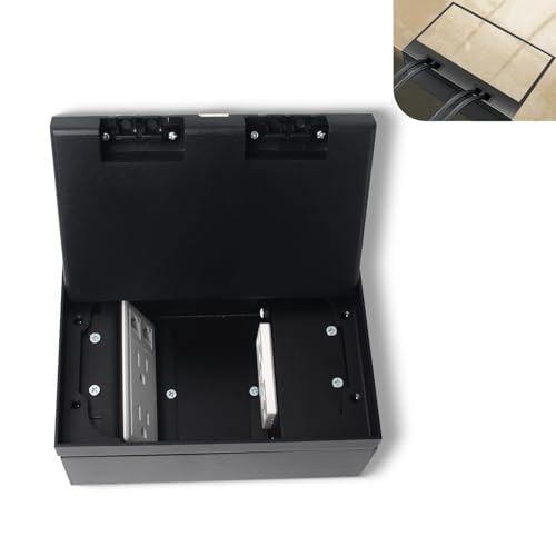 Recessed Flat Hidden Socket Kit with 4 * 15A Receptacle，4.8A 1 USB-A Ports &1 USB-C Port+2-Port RJ45 Datacom Receptacle. Corrosive Resistant Hardware,Black - color: Black, size: Hidden two-row ground insert (4.8A A+C)