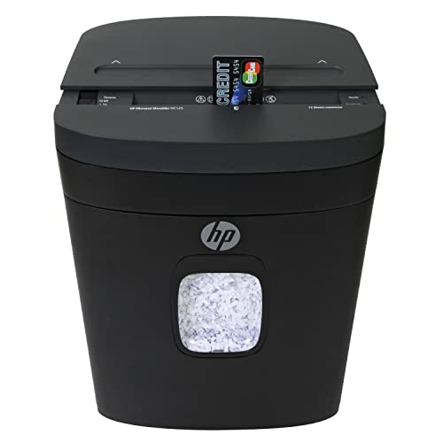 HP - Micro Cut Paper Shredder, 12-Sheet with Slide Top for Office - size: 12 Sheet