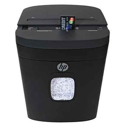 HP - Micro Cut Paper Shredder, 12-Sheet with Slide Top for Office - size: 12 Sheet