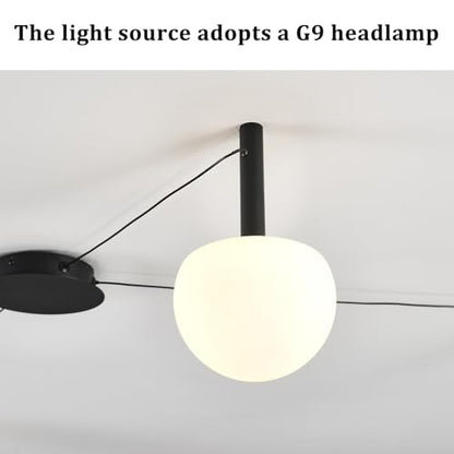 3-Light Black Glass semi Embedded Ceiling Light Suitable for Living Rooms, bedrooms, corridors, Dining Rooms, Dining Rooms, Bubble Ball Ceiling Light (DIY Design is Available) - size: 18in (3-Lights)