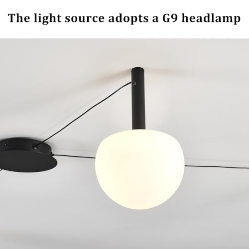 4-Light Black Glass semi Embedded Ceiling Light Suitable for Living Rooms, bedrooms, corridors, Dining Rooms, Dining Rooms, Bubble Ball Ceiling Light (DIY Design is Available) - size: 47in (4-Lights)