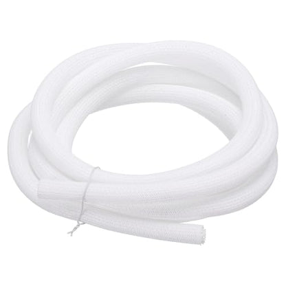 MECCANIXITY Split Sleeve Wire Loom 1/2" 10Ft White Self Wrapping Braided Sleeve UL94-V2 Fireproof PET Sleeving for Automotive, Home Cable Management - color: White, size: 1/2" x 10Ft