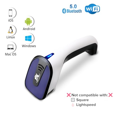 ScanAvenger Wireless Portable 1D with Stand Bluetooth Barcode Scanner: Hand Scanner 3-in-1, Cordless, Rechargeable Scan Gun for Inventory (1D&2D with No Next Gen Stand for QR Codes and PDF417) - style: 1D&2D With No Next Gen Stand for QR codes and PDF417