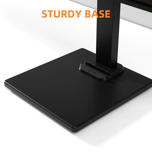 Suptek Dual Monitor Stand with Base for Two 13-36" Screen | Vertical Stack Screen, Free-Standing Monitor Riser, Swivel, Tilt, Height Adjustable - size: 13-36in(dual)