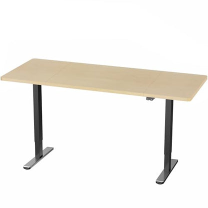 VIVO Light Wood 60 x 24 in Standing Desk, DESK-KIT-B06C - color: Light Wood Top / Black Frame, size: 60 x 24 inch