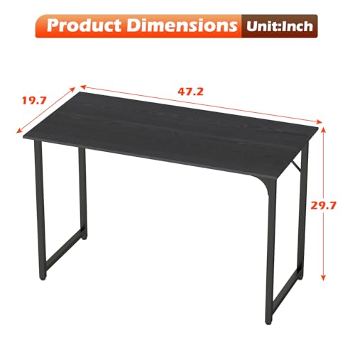 BestOffice Computer Desk,Home Office Desk, Modern Simple Style for Home Office Study Writing (Black, 47 Inch) - color: Black, size: 47 Inch