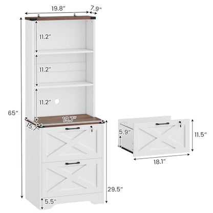 SEDETA 2 Drawer File Cabinet with Lock, Filing Cabinet for Home Office - color: White, size: 2 Drawers
