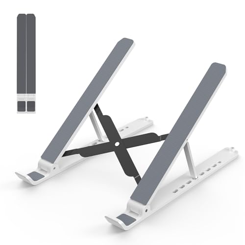 Tonmom Laptop Stand for Desk, Adjustable Laptop Riser, White - color: White