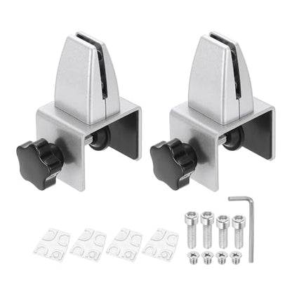 PATIKIL 1.8x1.3x2.1" Desk Divider Support Clamp 2Pcs Aluminum Desk Silver - color: Silver