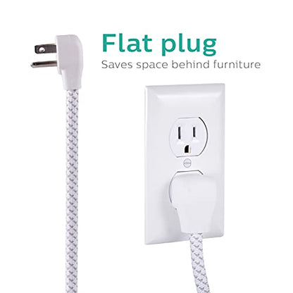 Philips Surge Protector Power Strip, 3 Outlet Surge Protector, 6Ft Cord Power Strip, Surge Protector with USB Ports, 3-Prong Flat Plug Power Strip, 360J Surge Protector Outlet, White, SPP3306WB/37 - style: 3 Outlet | 2 USB