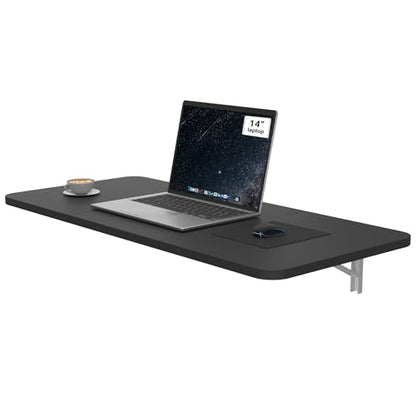 Neoaider Wall Mounted Folding Desk 35.4” x 15.7”, Black - color: Black, size: 35.4" x 15.7"