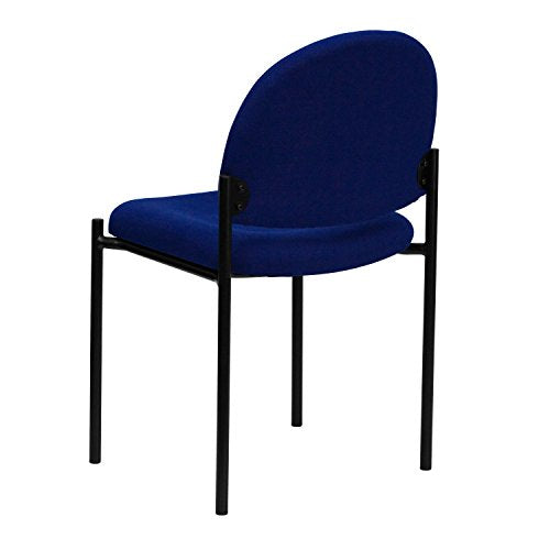 EMMA + OLIVER Navy Fabric Stackable Steel Side Reception Chair - color: Navy Fabric