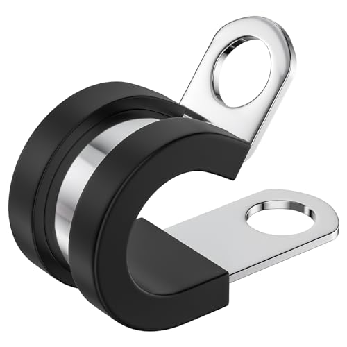 50 PCS 1/4 Inch Cable Clamps, 304 Stainless Steel Cable Clamps, Insulated Clamp, Hose Clamp, Pipe Clamp, Sturdy Clamp, and Wire Clamp by RTHIEAI - size: 1/4 Inch, style: 50 pcs
