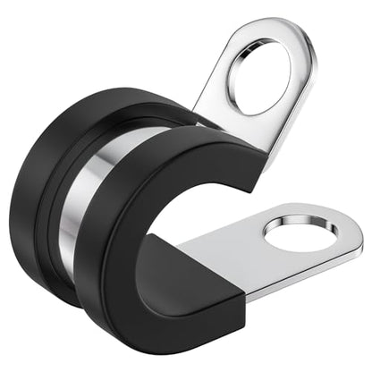 50 PCS 1/4 Inch Cable Clamps, 304 Stainless Steel Cable Clamps, Insulated Clamp, Hose Clamp, Pipe Clamp, Sturdy Clamp, and Wire Clamp by RTHIEAI - size: 1/4 Inch, style: 50 pcs