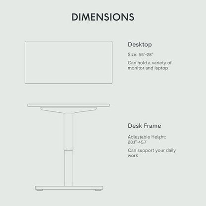 FLEXISPOT EN2 55"x28" Electric Standing Desk with PC Stand Bundle, Maple - color: Maple Top + White Frame, size: 55x28 | PC Stand
