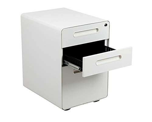 Flash Furniture 3-Drawer Locking Mobile Filing Cabinet, White - color: White, style: Ergonomic