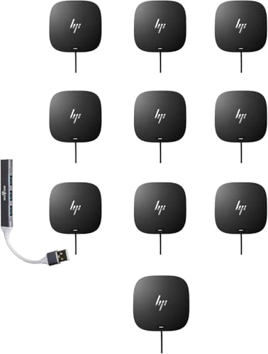 HP USB-C Dock G5 Docking Station (5YH27AV#ABA), 100W USB-C Power Delivery & Bundle with Dockztorm Hub (USB-C, HDMI, DisplayPort, Ethernet, Audio, USB-A) – (Renewed) 10 Pack - size: 10 Pack