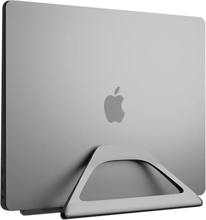 Elestoria Aluminum Vertical Laptop Stand with Gravity Auto-Lock – Adjustable Laptop Holder Vertical fits MacBook Pro/Air, Chromebook & Gaming Laptops up to 17.3" – Space-Saving Desktop Dock - Grey - color: Grey