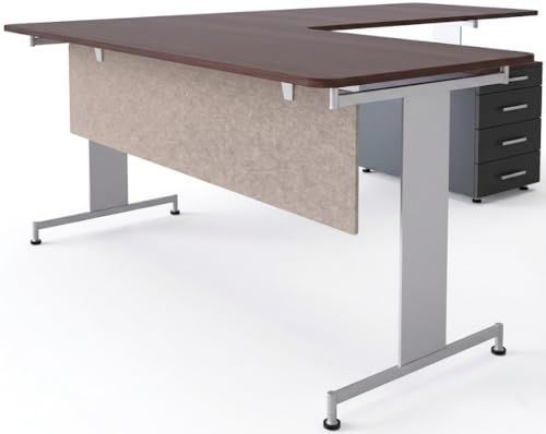 OBEX Modesty Desk PET Privacy Screen Acoustic Sound Absorbing Panel Ideal for Reception, Student Table or Office Cubicles Workstations, 12" x 42", Sand - color: Sand, size: 12"H X 42"W