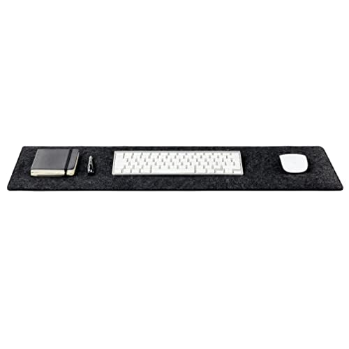 Premium Felt Desk Mat | Small 12" x 27.5" Multifunctional Desk Pad for Home Office | Dark Gray - color: Dark Gray, size: 12" x 27.5"