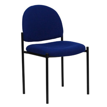 EMMA + OLIVER Navy Fabric Stackable Steel Side Reception Chair - color: Navy Fabric