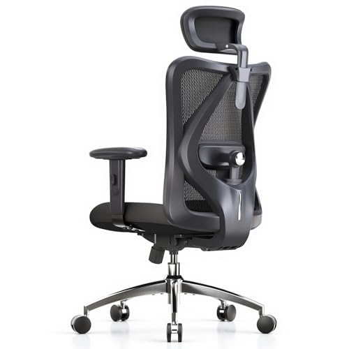 SIHOO M18 Ergonomic Office Chair, Mesh Back Desk Chair with Headrest - color: Black, size: Pack of 1