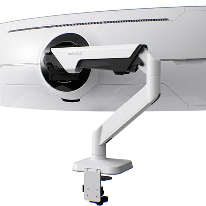 Modernsolid Heavy Duty Monitor Arm for 34-49 Inch Ultrawide Curved Screens | 14-38 lb Support,Gas Spring Full Motion,Cable Management,VESA 75x75/100x100,Red Dot Award-Winning Design,White - color: White