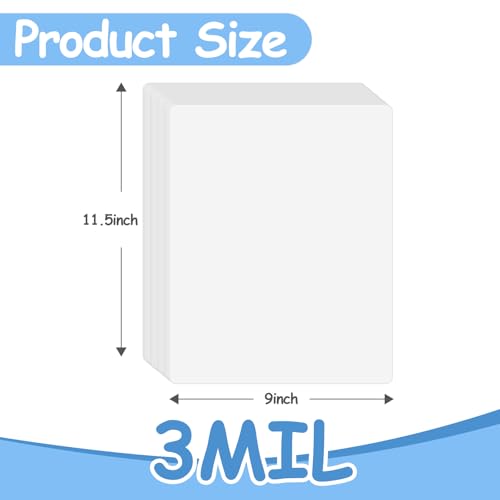 [3mil 100 Pack] InpourPack Laminating Pouches, 3 Mil Clear Thermal Laminating Pouches 9 x 11.5 Inch Laminating Sheets for Laminator, Holds 8.5 x 11 Inch Sheets - size: 3mil 100