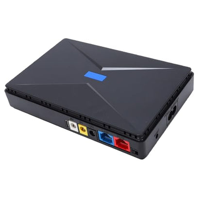 Mini UPS Uninterruptible Power Supply, ABS Router Backup Battery with 8800mAh Capacity, DC USB POE Output, Battery Indicator and Multi Protection for Home Office Security Camera (US Plug)