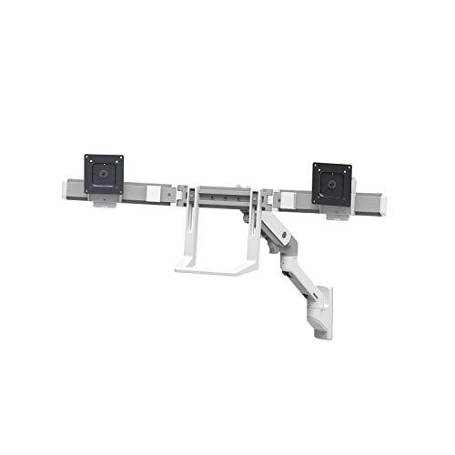 Ergotron – HX Dual Monitor Arm, VESA Wall Mount – for 2 Monitors Up to 32 Inches, 5 to 17.5 lbs Each – White - color: White