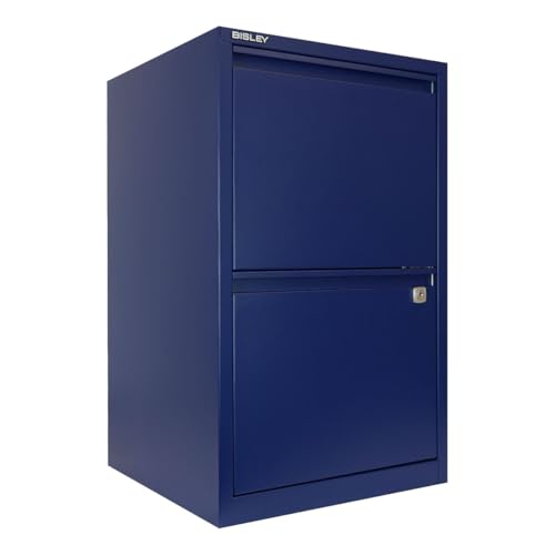 Bisley 2-Drawer Flush Front Vertical File Cabinet - Oxford Blue - color: Oxford Blue, size: 2 Drawer