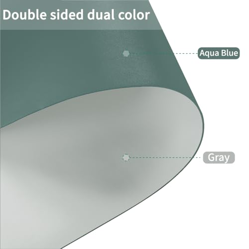 Faux Leather Table Cover,1.8mm Thick,17x72 Inch Desk Cover,Dresser Cover Top,Dresser Protector Top,Dresser Cover,End Table Cover.(Aqua Blue+Gray,17x72) - color: Aqua Blue+gray, size: 17" x 72"