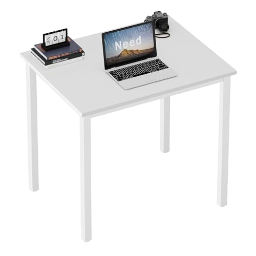 Need Small Computer Desk for Home Office 31.5 Inch Gaming Desk White - color: White & White Frame, size: 31.5x23.6 inch