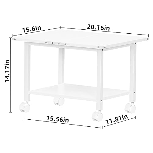 Lerliuo Under Desk Printer Stand, 2-Tier Industrial Rolling Printer Table - color: White, size: 2-Tier