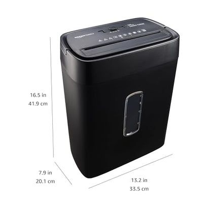 Amazon Basics 12-Sheet Cross-Cut Paper and Credit Card Shredder with Overheat Protection, Black (New Model) - color: Black, size: 12 Sheet