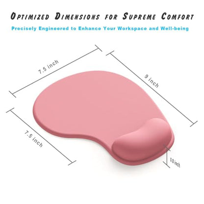 Office Mousepad with Gel Wrist Support - Ergonomic Gaming Desktop Mouse Pad Wrist Rest - Design Gamepad Mat Rubber Base for Laptop Computer -Silicone Non-Slip Special-Textured Surface (01Pink) - color: 01Pink
