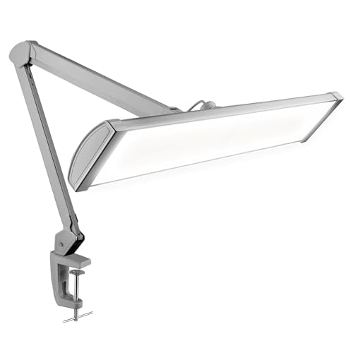 Neatfi Ultra 3,500 Lumens LED Desk Lamp w/Clamp, 26-Inch, Non-CCT (Silver) - color: Silver, size: 26-Inch Wide Shade