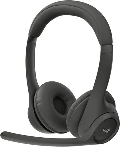 Logitech Zone 300 Wireless Bluetooth Headset with Noise-Canceling Microphone, Compatible with Windows, Mac, Chrome, Linux, iOS, iPadOS, Android- Black (Renewed)