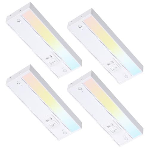 TORCHSTAR 4-Pack 8 Inch 5CCT LED Under Cabinet Lighting Aluminum, White - color: White, size: 8 Inch