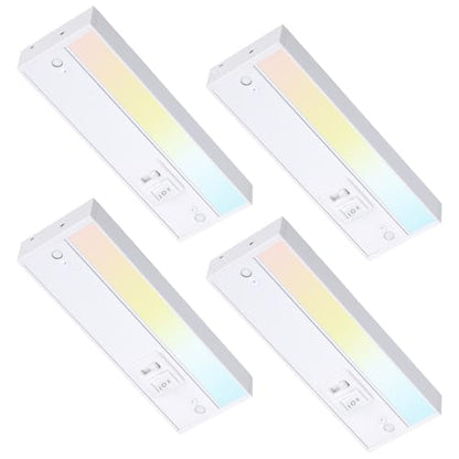 TORCHSTAR 4-Pack 8 Inch 5CCT LED Under Cabinet Lighting Aluminum, White - color: White, size: 8 Inch