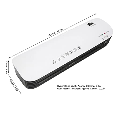 ASHATA SL299 Thermal Laminator Machine, 9 inch Hot Cold Laminating Machine with Paper Cutter and Corner Rounder, Anti Jam Lamination Machine for Laminate Recipe Cards, Photos and