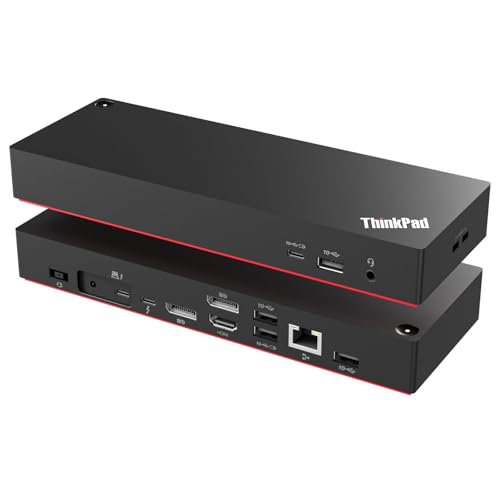 Thinkpad 40B00300 Thunderbolt 4 Universal Docking Station for Laptops, 4 External Displays, Power Charging up to 230W + ITSPWR Bundle Contains HDMI 4K Cable + DP Cable+ Cleaning Cloth - style: 300W