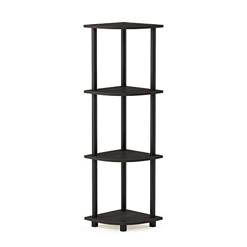 Furinno Turn-N-Tube Toolless Assembly 4-Tier Storage Shelves, Espresso - color: Espresso/Black, size: 4-Tier