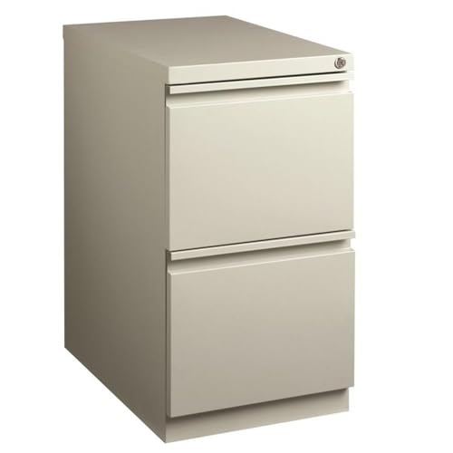 Hirsh 23-in Deep Mobile Pedestal File 2-Drawer File/File. Full Width Pull. Gray - color: Light Gray