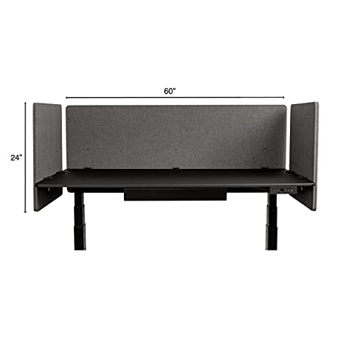 Stand Up Desk Store ReFocus Clamp-on Acoustic Desk Divider Privacy Panel that Reduces Noise and Visual Distractions (Ash Gray, 59" x 23.6, 23.6" x 23.6", & 23.6" x 23.6") - color: Ash Gray, size: 60" Set