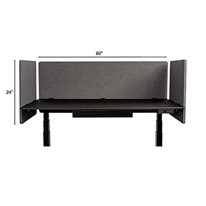 Stand Up Desk Store ReFocus Clamp-on Acoustic Desk Divider Privacy Panel that Reduces Noise and Visual Distractions (Ash Gray, 59" x 23.6, 23.6" x 23.6", & 23.6" x 23.6") - color: Ash Gray, size: 60" Set